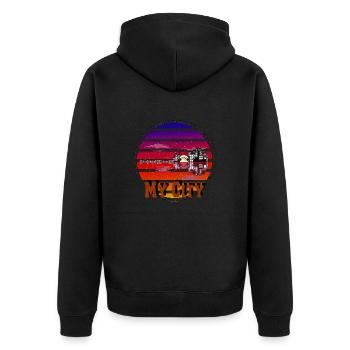 Ma ville - Veste à capuche bio Premium Unisexe - noir - Dos - Nico (187cm)