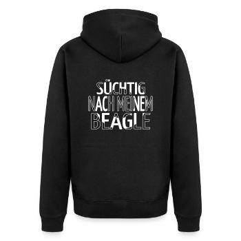 boxer spaß bachhund pfote zitat schäferhund humor - Unisex Premium Bio Zip Hoodie - Schwarz - Hinten - Nico (187cm)