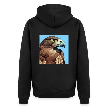 Eagle head illustration - Unisex Premium Organic Zip Hoodie - black - Back - Nico (187cm)