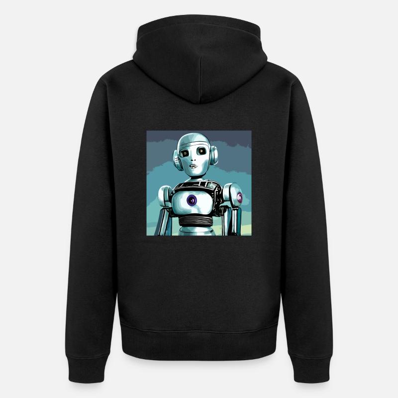 Robot, androïde, cyborg, science-fiction - Veste à capuche bio Premium Unisexe - noir