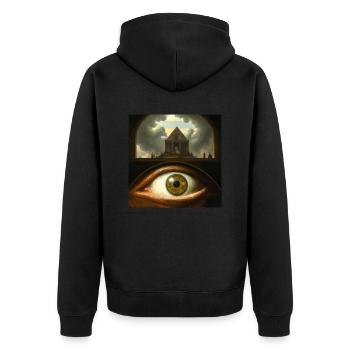 Secret Eye - Unisex Premium Organic Zip Hoodie - black - Back - Nico (187cm)