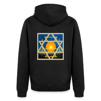 Secret Symbolism - Unisex Premium Organic Zip Hoodie - black - Back - Nico (187cm)