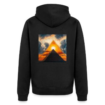 Great Pyramid - Unisex Premium Organic Zip Hoodie - black - Back - Nico (187cm)