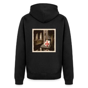 Knights Templar - Unisex Premium Organic Zip Hoodie - black - Back - Nico (187cm)