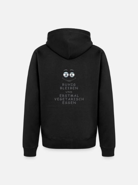 Vegetarisch essen - Unisex Premium Bio Zip Hoodie - Schwarz