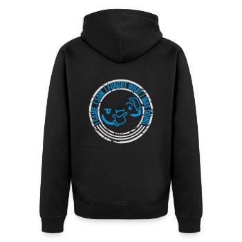I came saw forget - Unisex Premium Bio Zip Hoodie - Schwarz - Hinten - Nico (187cm)