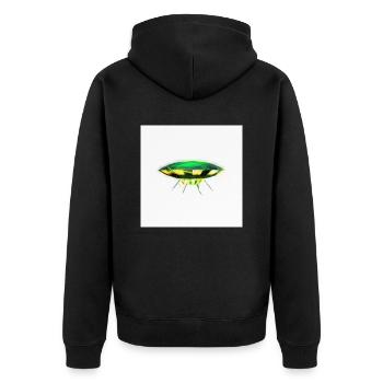 UFO - Unisex Premium Organic Zip Hoodie - black - Back - Nico (187cm)