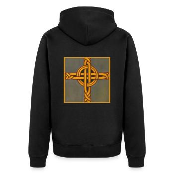 Celtic Cross - Unisex Premium Organic Zip Hoodie - black - Back - Nico (187cm)