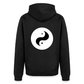 Yin Yang Sign Symbol Peace Happiness Vector 5 - Unisex Premium Organic Zip Hoodie - black - Back - Nico (187cm)