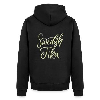 Sweden Sverige Viking Norden Scandinavia - Unisex Premium Organic Zip Hoodie - black - Back - Nico (187cm)