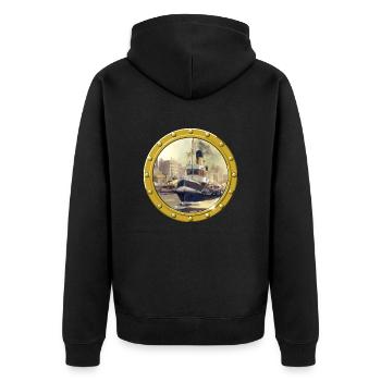 Remorqueurs à vapeur - Veste à capuche bio Premium Unisexe - noir - Dos - Nico (187cm)