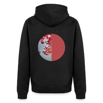T-Shirt Blüten Blumen Kirschblüten Geschenk Frau - Unisex Premium Bio Zip Hoodie - Schwarz - Hinten - Nico (187cm)