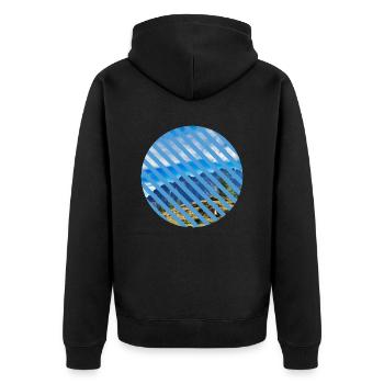 Alps Circle Hiking Mountains Gift Photo Holiday - Unisex Premium Organic Zip Hoodie - black - Back - Nico (187cm)