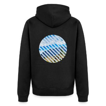 Alps Circle Hiking Mountains Gift Photo Holiday - Unisex Premium Organic Zip Hoodie - black - Back - Nico (187cm)