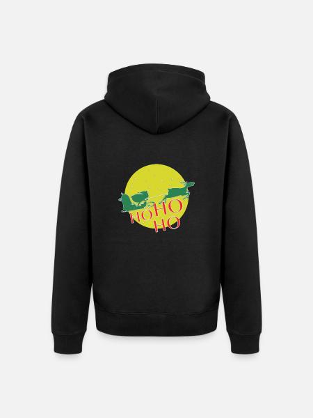 HO HO HO - Unisex Premium Bio Zip Hoodie - Schwarz
