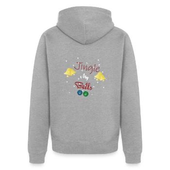 Jingle mes couilles - Veste à capuche bio Premium Unisexe - gris chiné - Dos - Nico (187cm)
