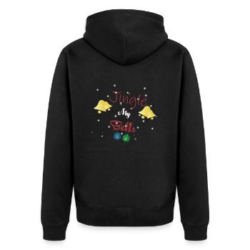 Jingle My Bells - Unisex Premium Organic Zip Hoodie - black - Back - Nico (187cm)
