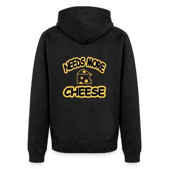 Cheese - Unisex Premium Organic Zip Hoodie - black - Back - Nico (187cm)