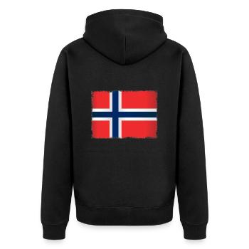 Drapeau grunge de la Norvège - Veste à capuche bio Premium Unisexe - noir - Dos - Nico (187cm)