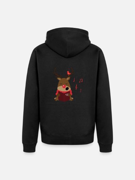 Rudolph Weihnachtslieder - Unisex Premium Bio Zip Hoodie - Schwarz