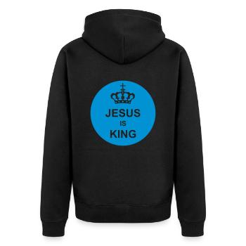 Citation de Jésus est roi - Veste à capuche bio Premium Unisexe - noir - Dos - Nico (187cm)