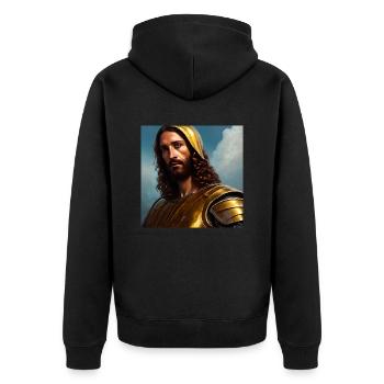 Jesus Christus, König der Könige. Digitale Malerei - Unisex Premium Bio Zip Hoodie - Schwarz - Hinten - Nico (187cm)