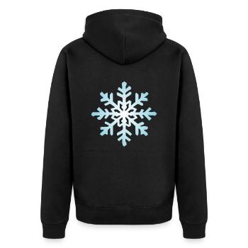 Schneeflocke Schnee Winter Weihnachten farbig 2 - Unisex Premium Bio Zip Hoodie - Schwarz - Hinten - Nico (187cm)
