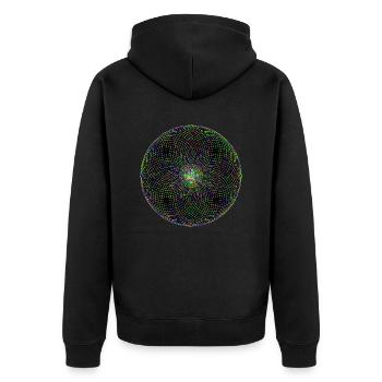 Muster - Unisex Premium Bio Zip Hoodie - Schwarz - Hinten - Nico (187cm)