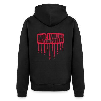 not fix your computer - Unisex Premium Bio Zip Hoodie - Schwarz - Hinten - Nico (187cm)