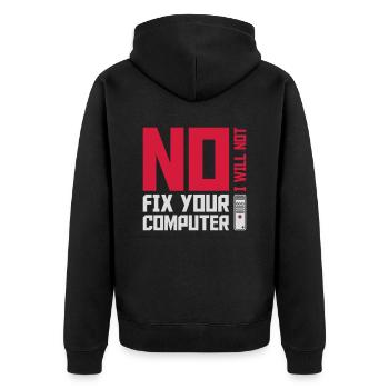 not fix your computer - Unisex Premium Organic Zip Hoodie - black - Back - Nico (187cm)