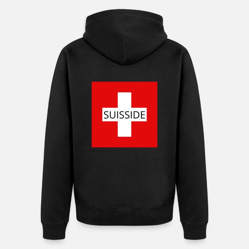 SUISSIDE - Veste à capuche bio Premium Unisexe - noir
