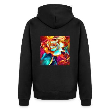 Magical Mystical Fantasy Rose Nature Art - Unisex Premium Organic Zip Hoodie - black - Back - Nico (187cm)