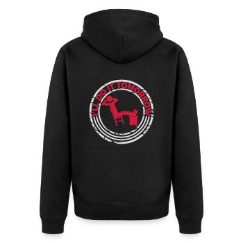 do it tomorrow quote - Unisex Premium Organic Zip Hoodie - black - Back - Nico (187cm)
