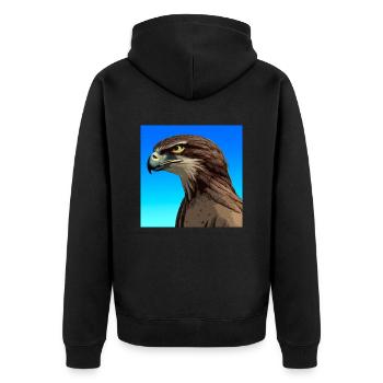 Adler, Alcon, Illustration - Unisex Premium Bio Zip Hoodie - Schwarz - Hinten - Nico (187cm)