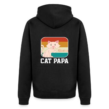 Chat Papa - Veste à capuche bio Premium Unisexe - noir - Dos - Nico (187cm)