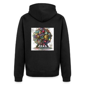 Série : distopia of christmas - Veste à capuche bio Premium Unisexe - noir - Dos - Nico (187cm)