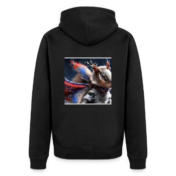 Série : distopia of christmas - Veste à capuche bio Premium Unisexe - noir - Dos - Nico (187cm)