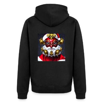 Series: distopia of christmas - Unisex Premium Organic Zip Hoodie - black - Back - Nico (187cm)