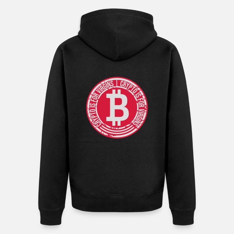 crypto is for virgins - Unisex Premium Bio Zip Hoodie - Schwarz