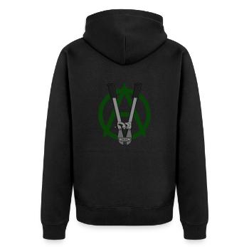Anarchisme végétalien vert foncé - Veste à capuche bio Premium Unisexe - noir - Dos - Nico (187cm)