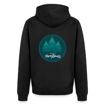 merry Christmas 14 - Unisex Premium Bio Zip Hoodie - Schwarz - Hinten - Nico (187cm)