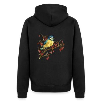Colorful bird - Unisex Premium Organic Zip Hoodie - black - Back - Nico (187cm)