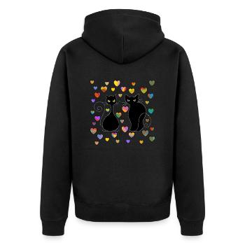 Chats - Veste à capuche bio Premium Unisexe - noir - Dos - Nico (187cm)
