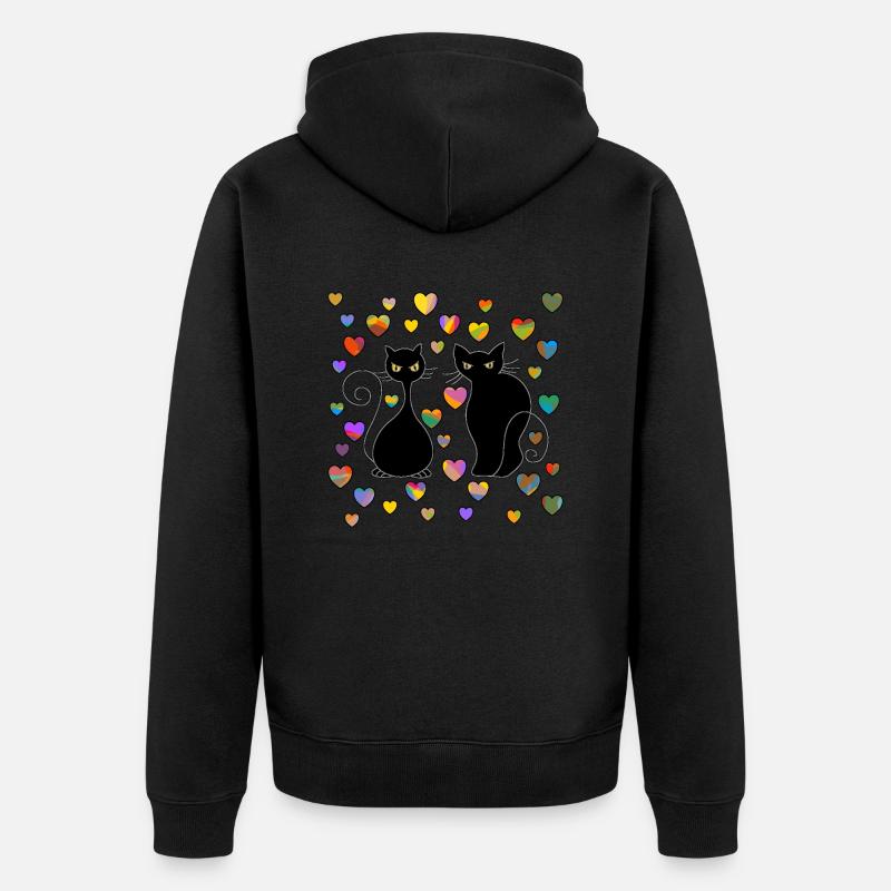 Chats - Veste à capuche bio Premium Unisexe - noir