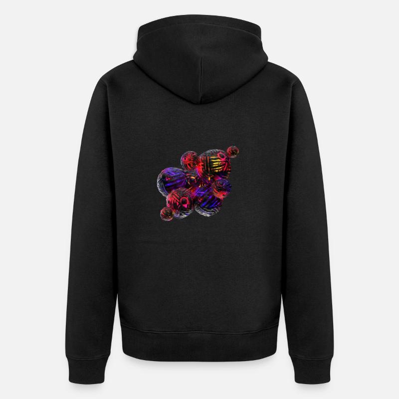 Bunte Abstrakte Kugeln - Unisex Premium Bio Zip Hoodie - Schwarz