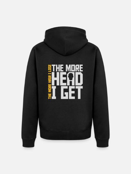 I get more head - Unisex Premium Organic Zip Hoodie - black