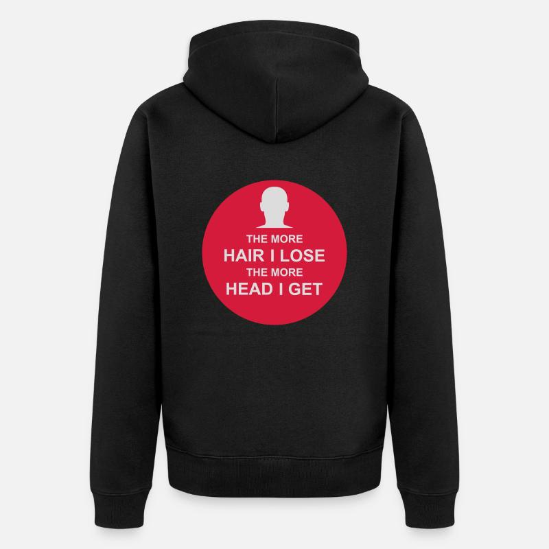 I get more head - Unisex Premium Bio Zip Hoodie - Schwarz