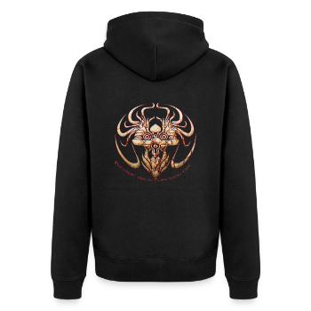 Michael Erzengel Heiliger Christlicher Engel Heiliger Heiliger Snkt - Unisex Premium Bio Zip Hoodie - Schwarz - Hinten - Nico (187cm)