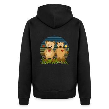 Teddy bears - Unisex Premium Organic Zip Hoodie - black - Back - Nico (187cm)