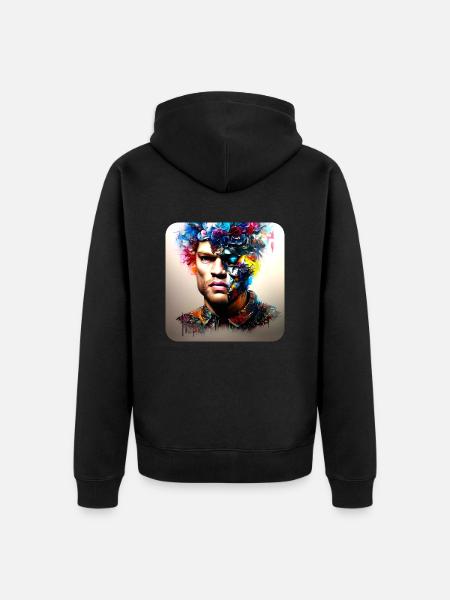 His deep rolling - Unisex Premium Bio Zip Hoodie - Schwarz
